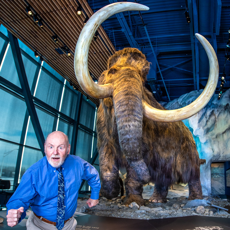 Parke Kunkle pictured with a woolly mammoth