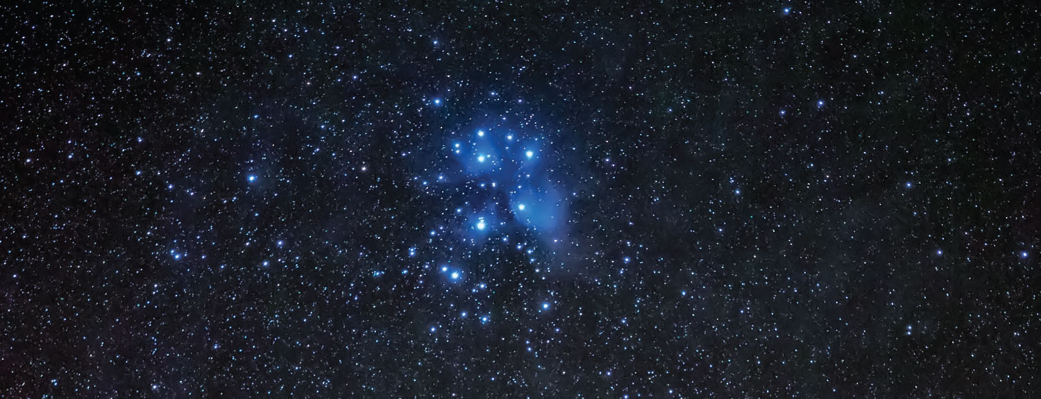 M45, Pleiades cluster or the seven sisters
