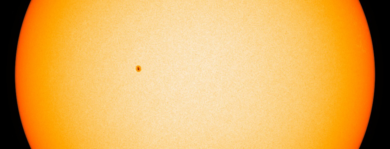 Sun spot viewed through a telescope
