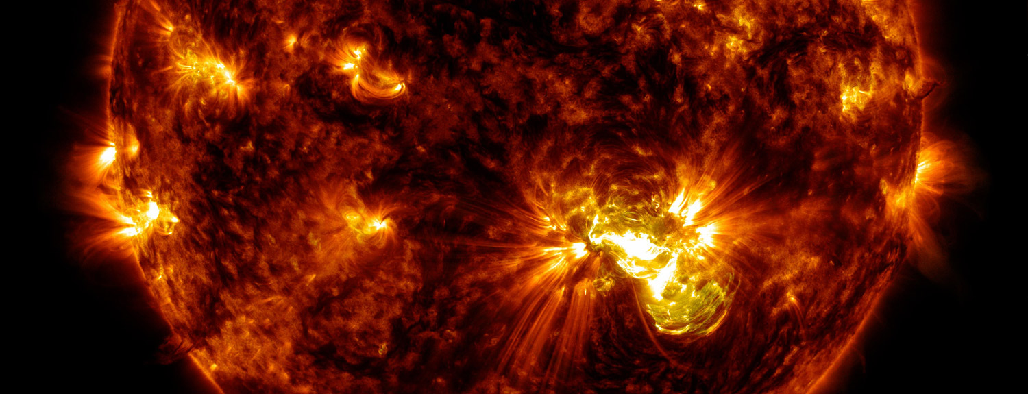 Sun viewed through a telescope