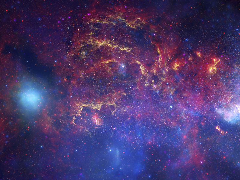 Composite image of the center of the Milky Way