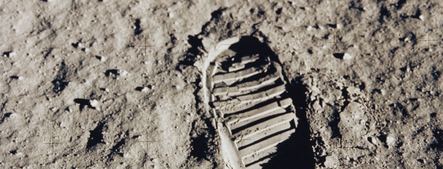 Apollo 11 bootprint on the Moon
