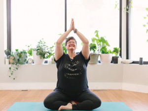 Rachel Holdgrafer practicing yoga
