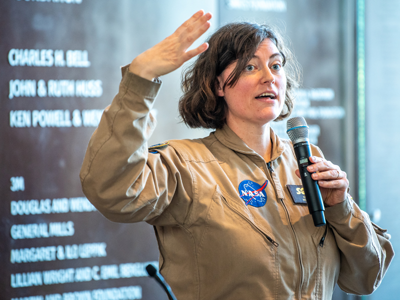 A former NASA employee speaks at Space Fest