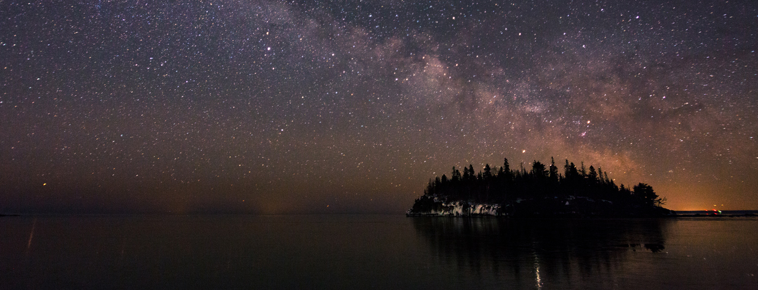 The night sky off the North Shore of Lake Superior