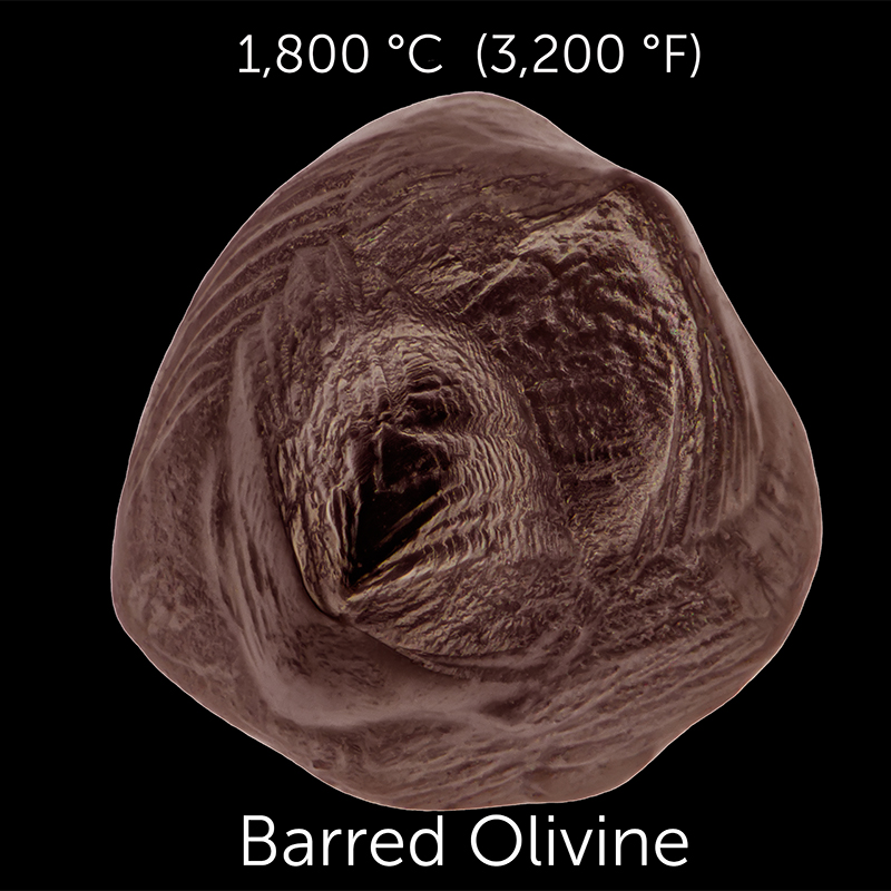 1,800 C (3,200 F) Barred Olivine