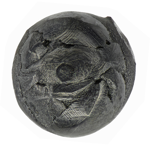 micrometeorite with folded pattern on surface