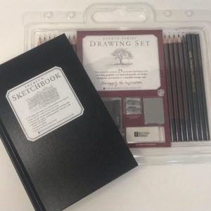 Sketch Book and 25 piece drawing set