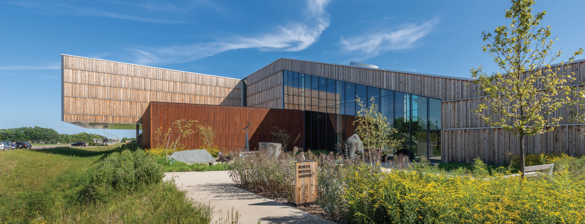 View of the museum's north woods garden