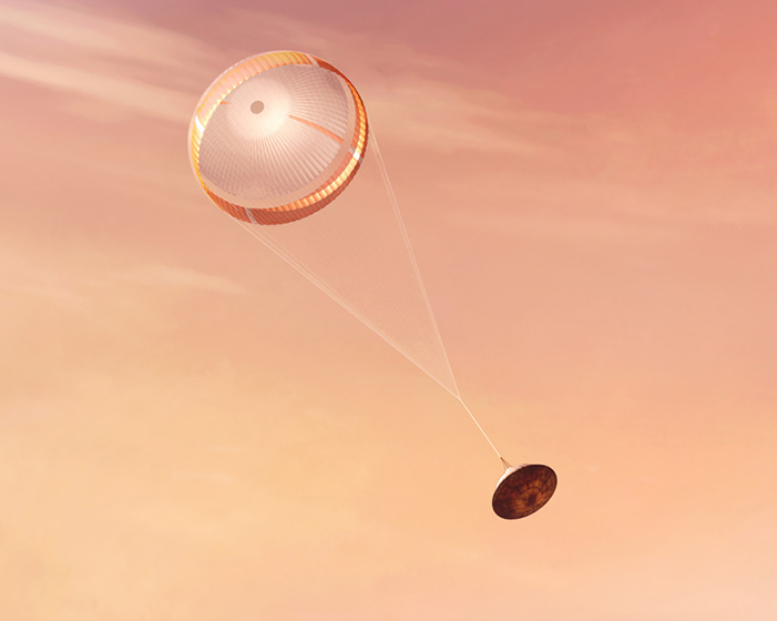 Illustration of the Perseverance rover's parachute