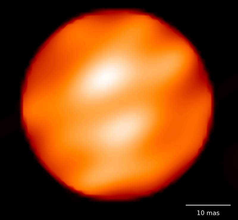 A bright red and yellow star called Betelguese