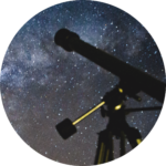A telescope pointed at the night sky