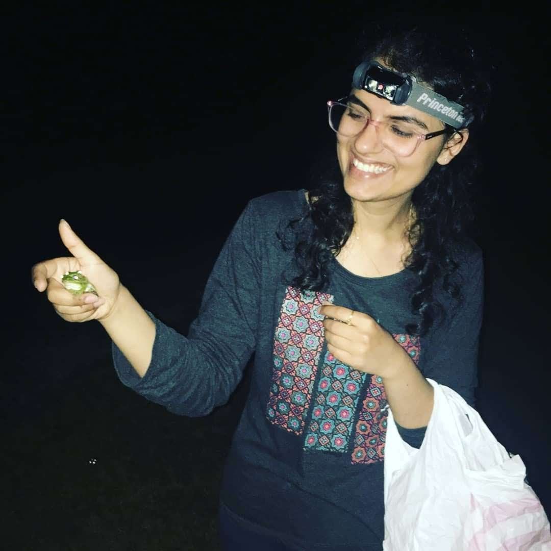 Person holding a frog